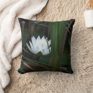 Glowing Lotus Water Lily Flower  Cushion