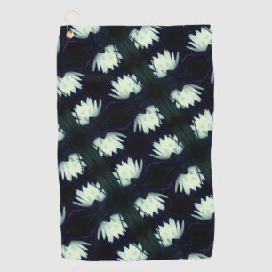Glowing Lotus Water Lily Flower Pattern     Golf Towel