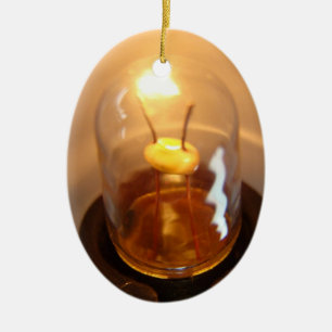 Glowing Low Voltage Light Bulb Ceramic Tree Decoration