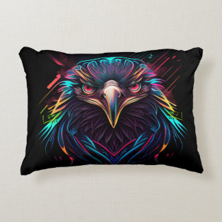 Glowing Luminous Neon Eagle Artistic Decorative Cushion
