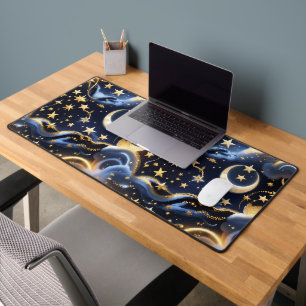 Glowing Luna Celestial Moon Design Desk Mat