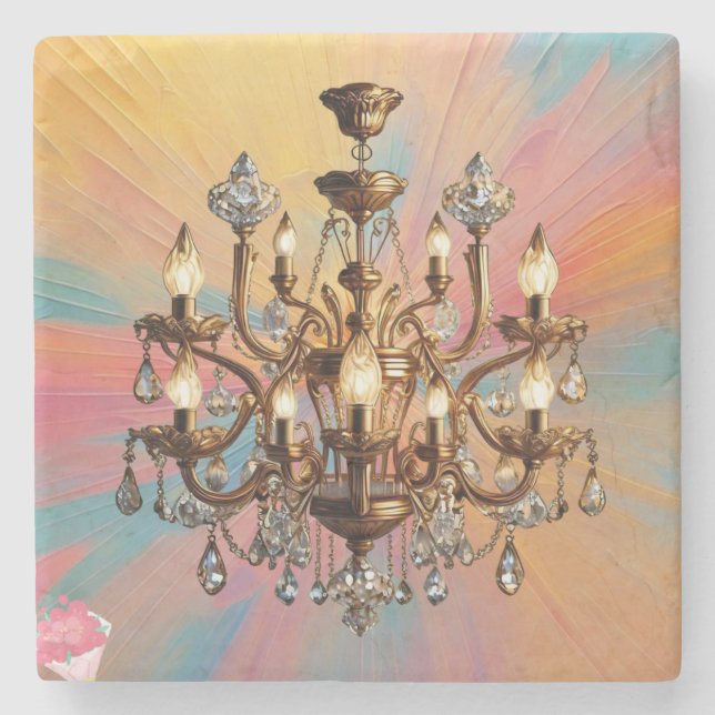 "Glowing Luxury" Stone Coaster (Front)