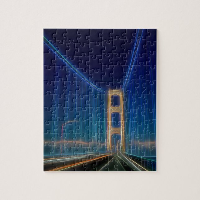 Glowing Mackinac Bridge Jigsaw Puzzle (Vertical)
