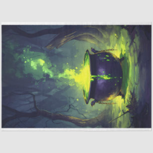 Glowing Magic Potion Cauldron Halloween Decoupage Tissue Paper