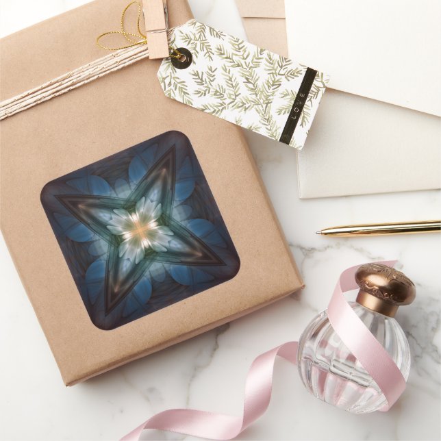 Glowing magical cross patern square sticker (Gifting)