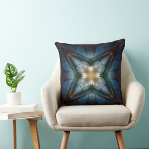 Glowing magical cross pattern cushion
