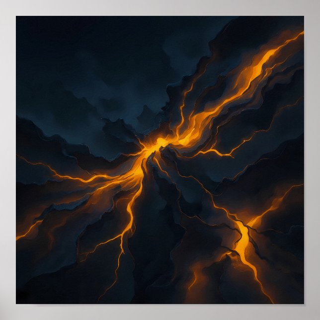 Glowing Magma Fissure Wallpaper - Heavy Texture Poster (Front)