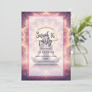 Glowing Mandala Meditation Woman Invitation