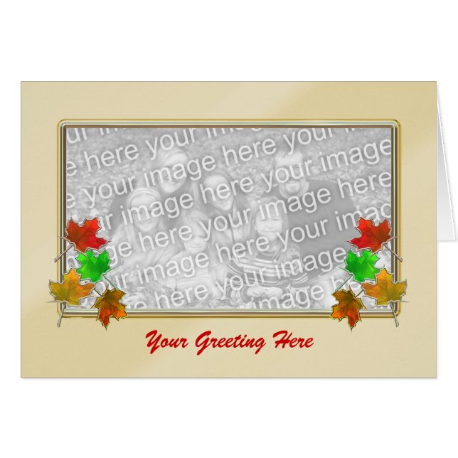 Glowing Maple Leaves Wide (photo insert) Card (Front Horizontal)