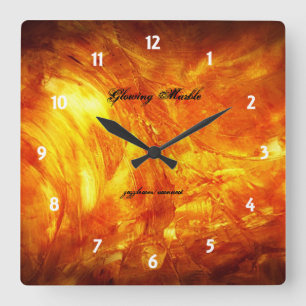 Glowing Marble ll Square Wall Clock