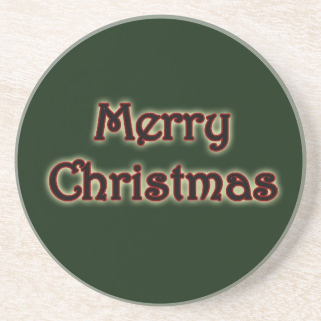 Glowing Merry Christmas Coaster (Front)