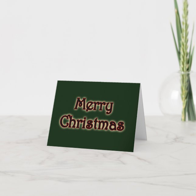 Glowing Merry Christmas Greeting Card (Front)