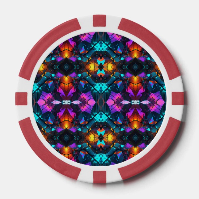 Glowing Mineral Rock Formations Poker Chips (Front)