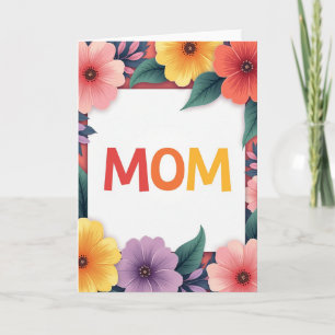 Glowing Mom Floral Frame Card