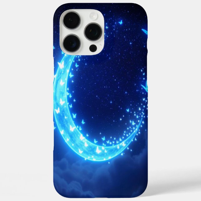 Glowing Moon Butterflies Fantasy iPhone 16  Case (Back)