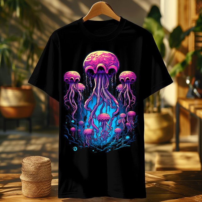 Glowing Moon Jellyfish Tee | Cosmic Ocean Shirt (Creator Uploaded)