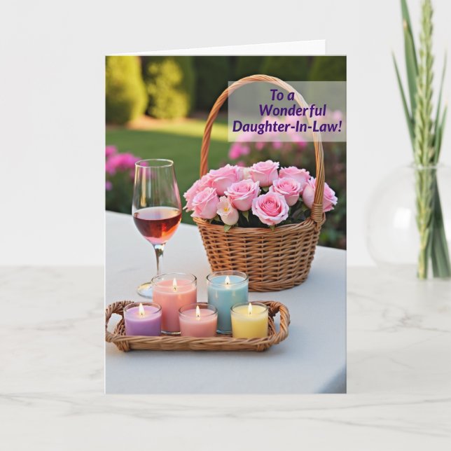 Glowing Mothers Day Candle Card (Front)
