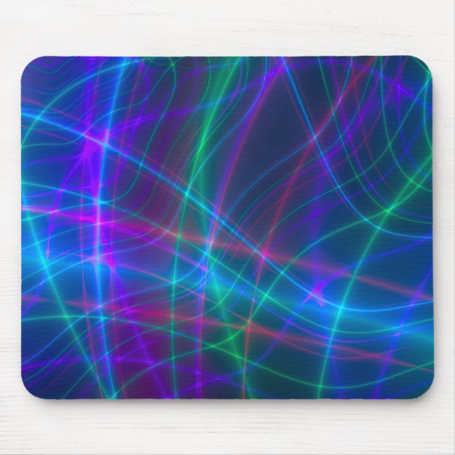 Glowing Multicolored Rays Mouse Pad (Front)