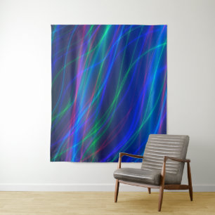 Glowing Multicolored Rays Tapestry