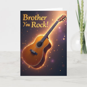 Glowing Musical Brother You Rock Card
