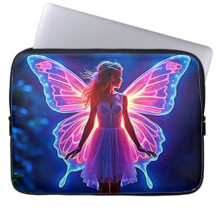 Glowing Mystical Butterfly Fairy Art Laptop Sleeve