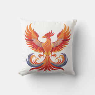 Glowing mythological Fantasy Phoenix Bird Cushion