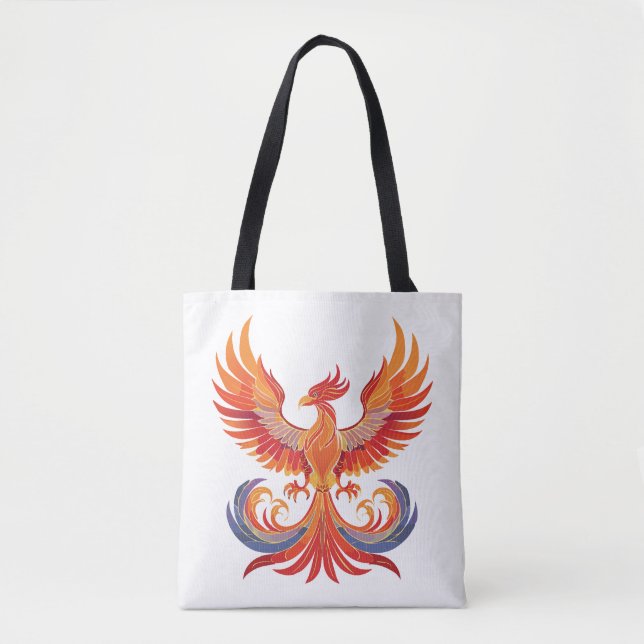 Glowing mythological Fantasy Phoenix Bird Tote Bag (Front)
