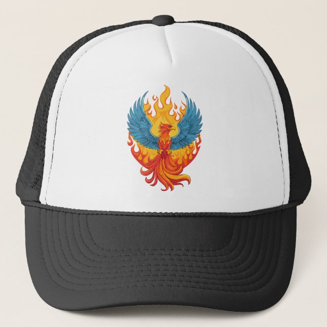 Glowing mythological Fantasy Phoenix Bird Trucker Hat (Front)