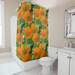 Glowing Nasturtiums Shower Curtain