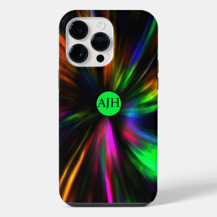 Glowing Neon Art Monogram Psychedelic Trendy iPhone 14 Pro Max Case