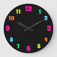 Glowing Neon Coloured Numbers on Black