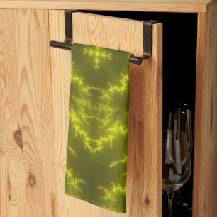 Glowing Neon Electric Thunder Bolts Tea Towel