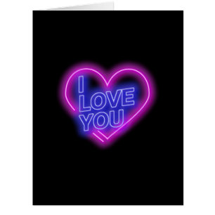 Glowing Neon Look Pink Blue Valentine's Day