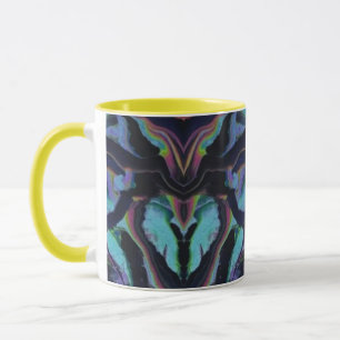 Glowing Neon Stained Glass Abstract Acrylic Pour Y Mug