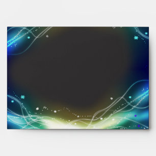 Glowing Neon Stars Bat Mitzvah Envelope blue