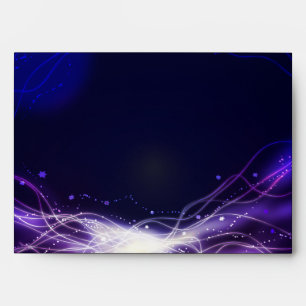 Glowing Neon Stars Bat Mitzvah Envelope Purple