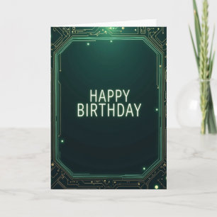 Glowing Network Birthday Card