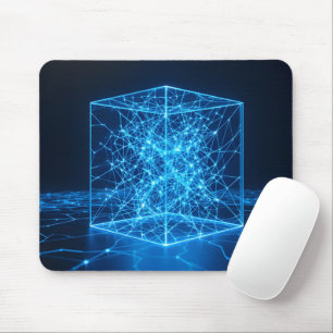 Glowing Neural Cube Mouse Pad