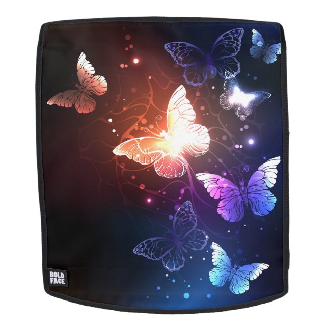 Glowing Night Butterflies Backpack (Removable Face)