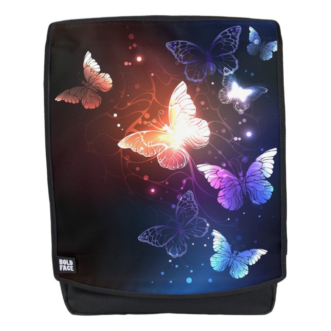 Glowing Night Butterflies Backpack (Front)