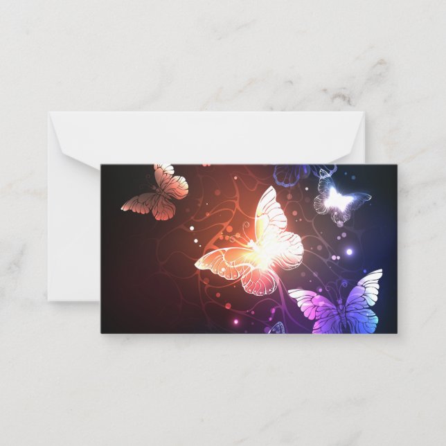 Glowing Night Butterflies Card (Front)