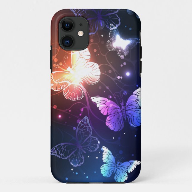 Glowing Night Butterflies Case-Mate iPhone Case (Back)
