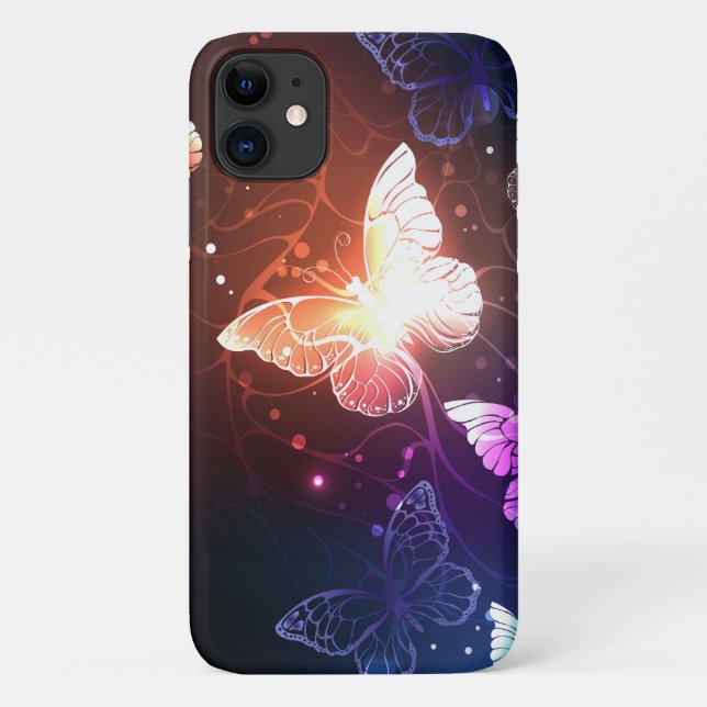 Glowing Night Butterflies Case-Mate iPhone Case (Back)