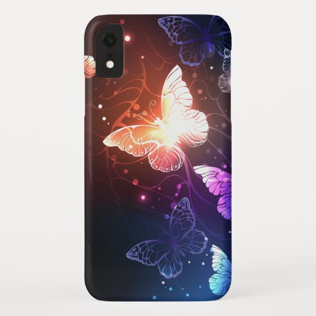 Glowing Night Butterflies Case-Mate iPhone Case (Back)