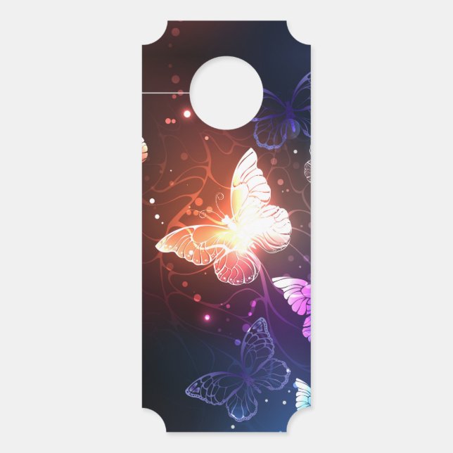 Glowing Night Butterflies Door Hanger (Front)