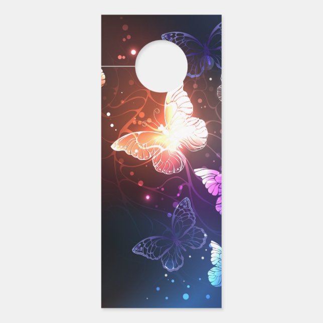 Glowing Night Butterflies Door Hanger (Front)