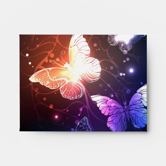 Glowing Night Butterflies Envelope (Front)