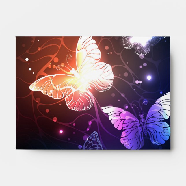 Glowing Night Butterflies Envelope (Front)