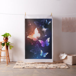 Glowing Night Butterflies Fabric