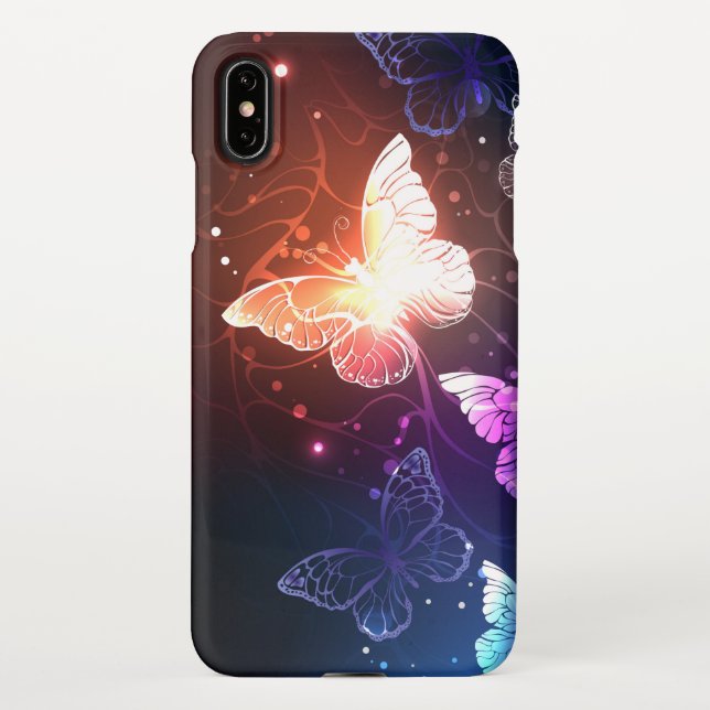 Glowing Night Butterflies iPhone Case (Back)